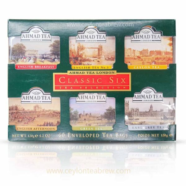 Ahmed Tea London Ceylon six flavored tea 60 enveloped collection gift pack - Image 1