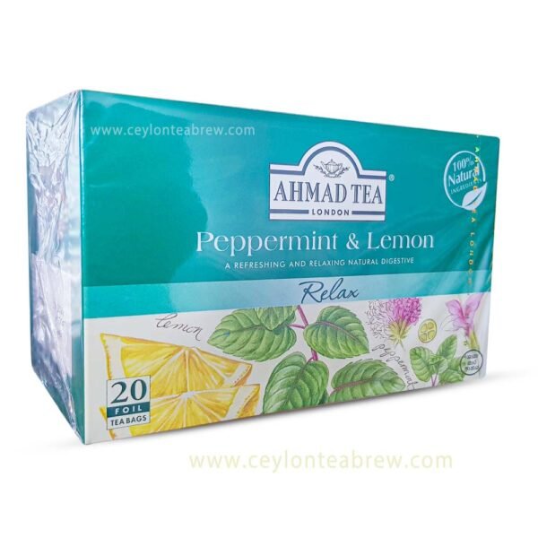 Ahmed Tea London Peppermint and Lemon flavored Ceylon tea bags with fruits pieces - Image 3