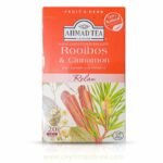 Ahmed Tea London Rooibos and Cinnamon flavored Ceylon tea bags with Cinnamon pieces