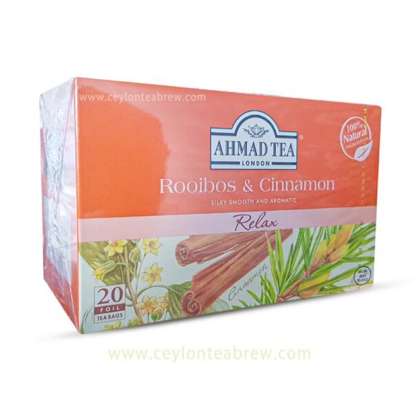 Ahmed Tea London Rooibos and Cinnamon flavored Ceylon tea bags with Cinnamon pieces - Image 3
