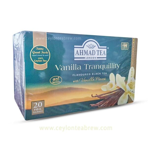 Ahmed Tea London Vanilla Tranquility flavored Ceylon black tea bags with Vanilla pieces - Image 3