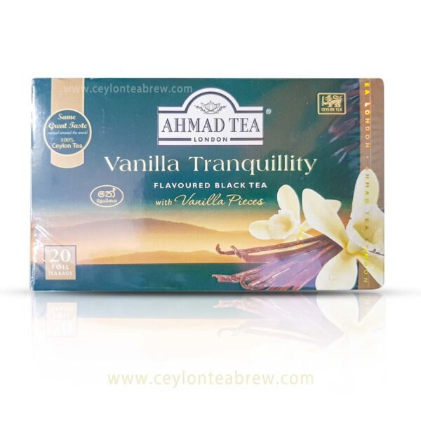Ahmed Tea London Vanilla Tranquility flavored Ceylon black tea bags with Vanilla pieces - Image 2