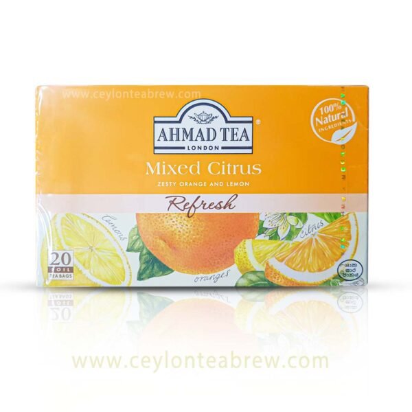 Ahmed Tea London Orange and Lemon flavored Ceylon tea bags with fruits pieces - Image 2