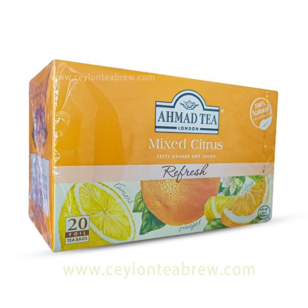 Ahmed Tea London Orange and Lemon flavored Ceylon tea bags with fruits pieces - Image 3
