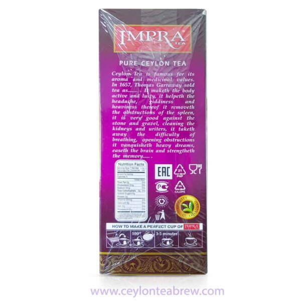 Impra Ceylon special black tea 100 bags luxury tea