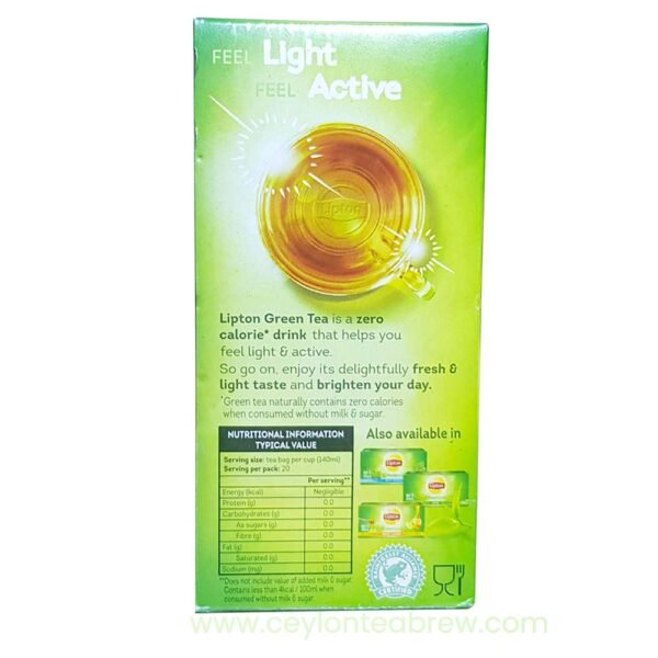 Ceylon Lipton Green Tea with Citrus Flavor tea 20 bags - Image 5