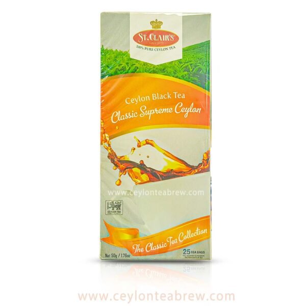 St Clairs Ceylon black tea classic supreme tea bags 50 5