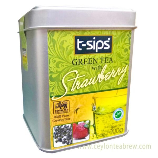 T-Sips Ceylon Green tea Leaves with Strawberry extracts - Image 1