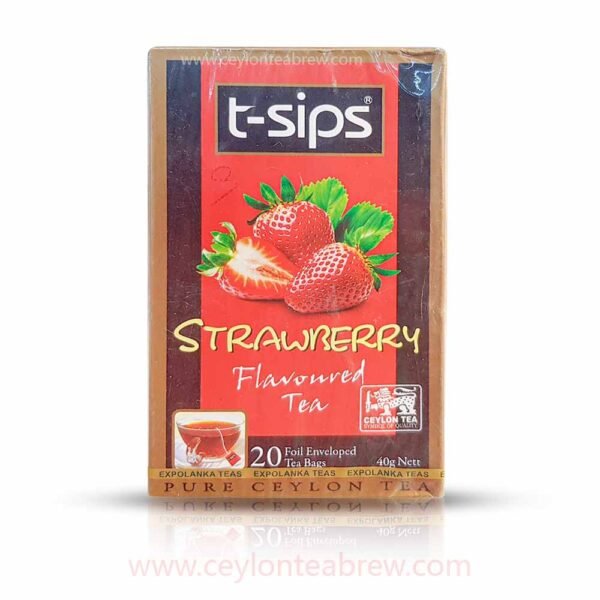 T- Sips Ceylon tea with natural strawberry flavored tea bags - Image 3