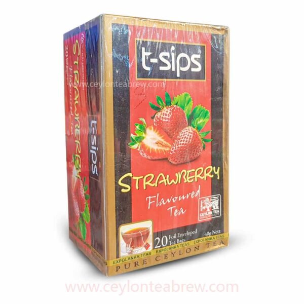 T- Sips Ceylon tea with natural strawberry flavored tea bags - Image 2
